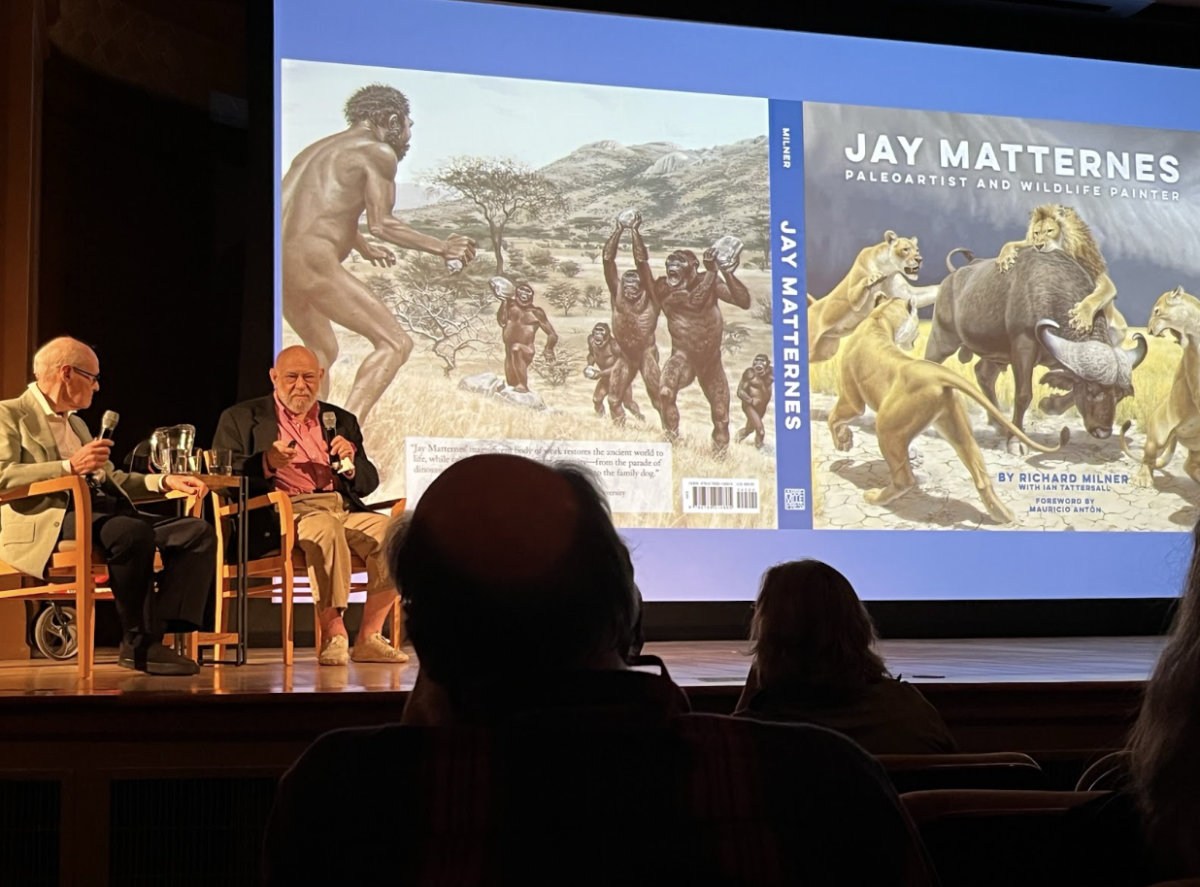 Eric Feichthaler for The Hoya | Paleoartist Jay Matternes, known for his realistic drawings of prehistoric mammals, spoke at the Smithsonian Musuem of Natural History in an event on Oct. 17th. 
